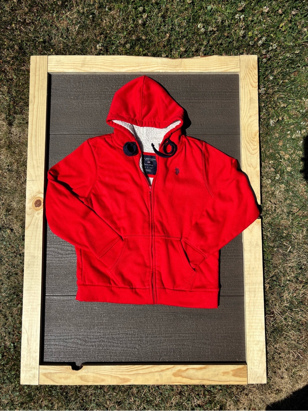 U.S. Polo Assn. Red Sherpa-Lined Zip Hoodie Youth
